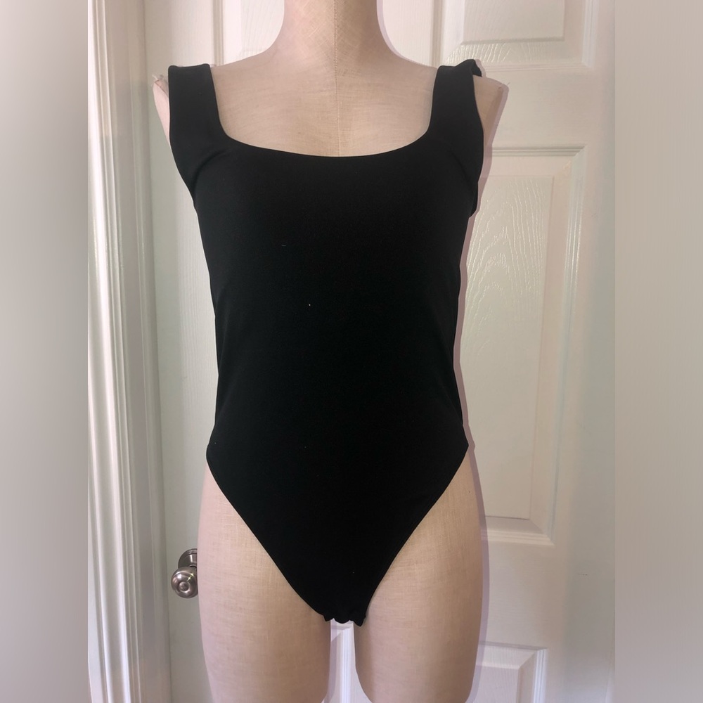 3/$20 a new day Black Bodysuit One Piece Square Neckline
